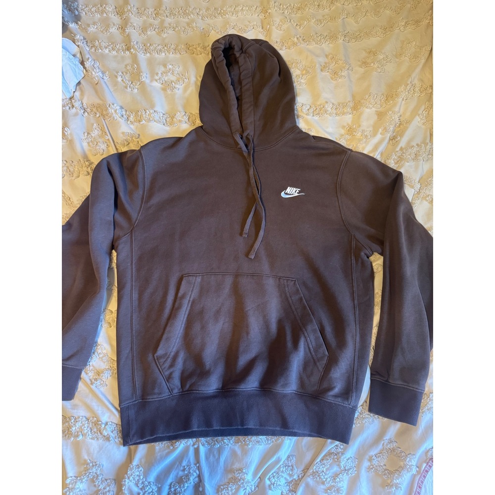 Nike Sportswear Club Fleece Hoodie Brown Pullover Sweatshirt Small BV2654-203